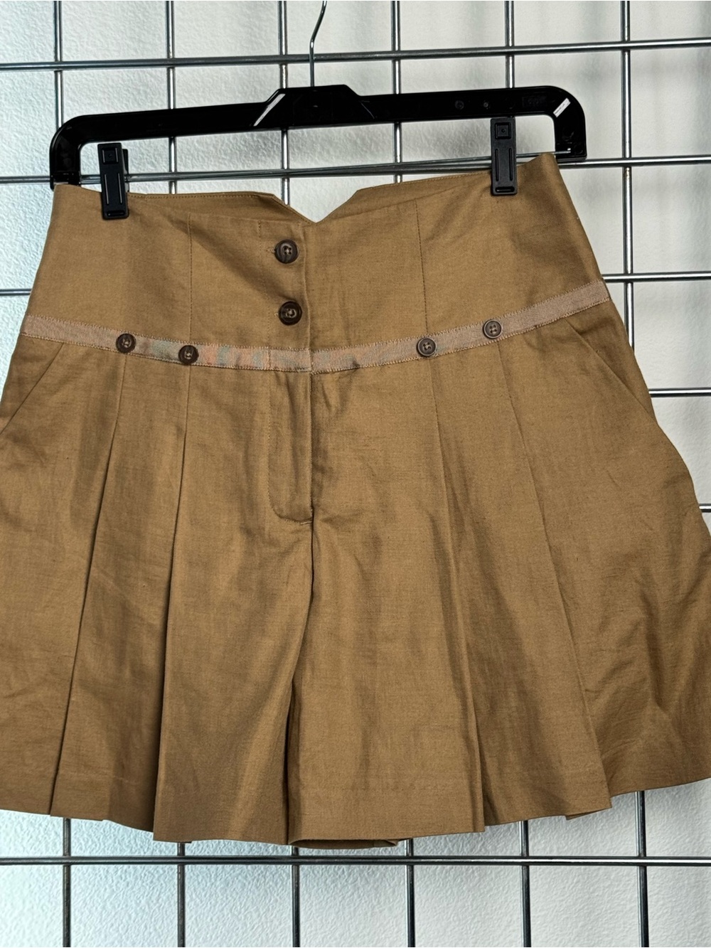 MATTHEW WILLIAMSON High-Waist Pleated Skort in Camel Size 2 NWOT